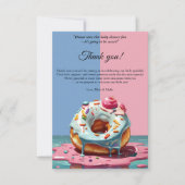 Modern Donut Sprinkles Genderneutraal Baby shower Bedankkaart (Voorkant)