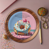 Modern Donut Sprinkles Genderneutraal Baby shower Papieren Bordje
