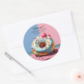 Modern Donut Sprinkles Genderneutraal Baby shower Ronde Sticker (Envelop)