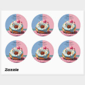 Modern Donut Sprinkles Genderneutraal Baby shower Ronde Sticker (Vel)