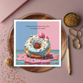 Modern Donut Sprinkles Genderneutraal Baby shower Servet