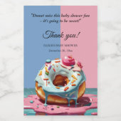 Modern Donut Sprinkles Genderneutraal Baby shower Voedselcontainer Etiket (Enkel label)