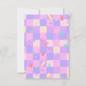 Modern Donut Sprinkles Geruit Baby shower Bedankkaart (Achterkant)