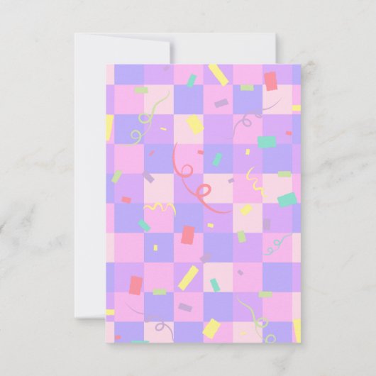 Modern Donut Sprinkles Geruit Baby shower Bedankkaart (Achterkant)