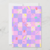 Modern Donut Sprinkles Geruit Baby shower Kaart (Achterkant)