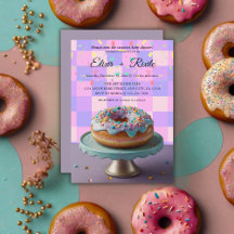 Modern Donut Sprinkles Geruit Baby shower