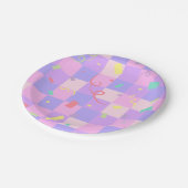 Modern Donut Sprinkles Geruit Baby shower Papieren Bordje (Gekanteld)