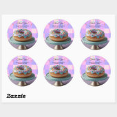 Modern Donut Sprinkles Geruit Baby shower Ronde Sticker (Vel)