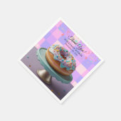 Modern Donut Sprinkles Geruit Baby shower Servet (Hoek)