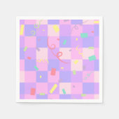 Modern Donut Sprinkles Geruit Baby shower Servet (Voorkant)