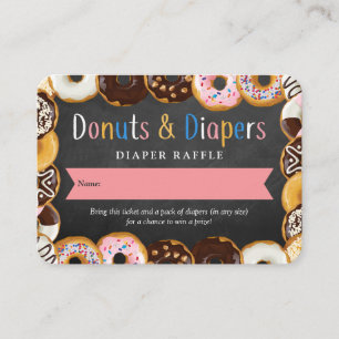 Modern Donuts & Diapers Baby shower Sprinkl Raffle Informatiekaartje