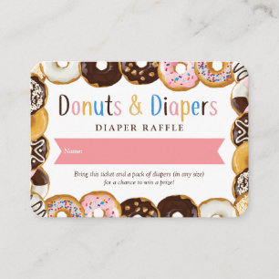 Modern Donuts & Diapers Baby shower Sprinkl Raffle Informatiekaartje