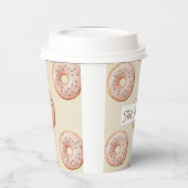 Modern Donuts Pattern With Name or Text Papieren Bekers (Links)