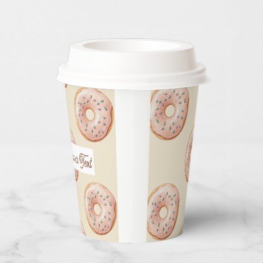 Modern Donuts Pattern With Name or Text Papieren Bekers (Rechts)