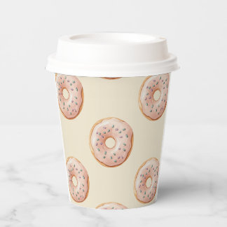 Modern Donuts Pattern With Name or Text Papieren Bekers