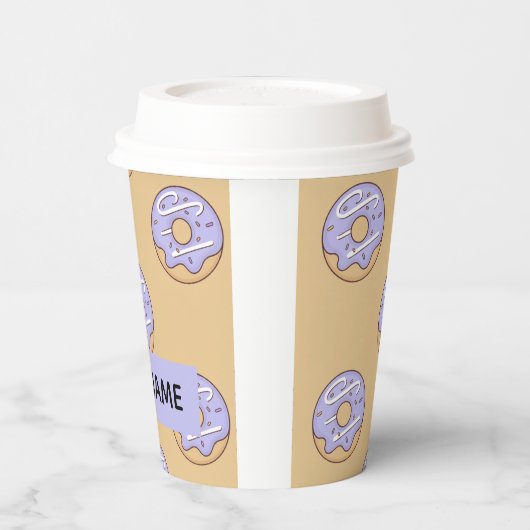 Modern Donuts Pattern With Name Papieren Bekers (Links)