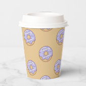 Modern Donuts Pattern With Name Papieren Bekers (Achterkant)