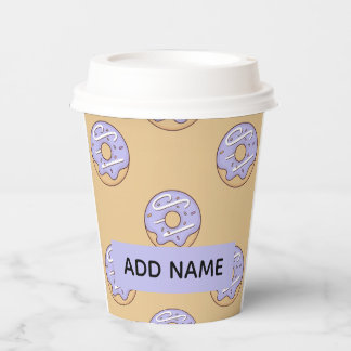 Modern Donuts Pattern With Name Papieren Bekers