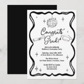 Modern doodle Congrats grad! Graduation Invitation Kaart (Voorkant / Achterkant)