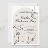 Modern doodle Graduation Invitation Kaart (Voorkant)