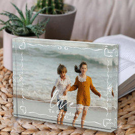 Modern Doodle Heart Love Oma Keepsake Fotoblokken