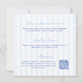 Modern Doodles And Stripes Lemon Bridal Shower Kaart (Achterkant)