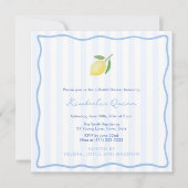Modern Doodles And Stripes Lemon Bridal Shower Kaart (Voorkant)