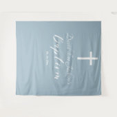 Modern Doopsel Dusty Blue Welkom Achtergrond Wandkleed (Voorkant (horizontaal))