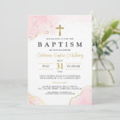 Modern doopsel meisje uitnodiging (Staand voorkant)