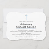 MODERN DOOPSEL minimal cross eenvoudig bord blauw Kaart (Voorkant)