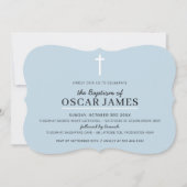 MODERN DOOPSEL minimal cross eenvoudig bord blauw  Kaart (Voorkant)