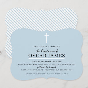 MODERN DOOPSEL minimal cross eenvoudig bord blauw  Kaart