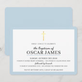 MODERN DOOPSEL Minimale gouden kruis eenvoudige bl Kaart (Voorkant / Achterkant)