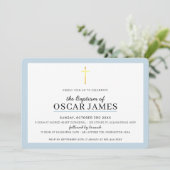 MODERN DOOPSEL Minimale gouden kruis eenvoudige bl Kaart (Staand voorkant)