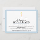 MODERN DOOPSEL Minimale gouden kruis eenvoudige bl Kaart (Voorkant)