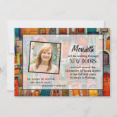 Modern Doors Quote 2 Foto High School Afstuderen Aankondiging (Achterkant)