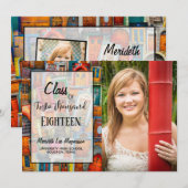 Modern Doors Quote 2 Foto High School Afstuderen Aankondiging (Voorkant / Achterkant)