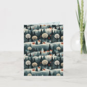 Modern Dorpslandschap Kerstmis Kaart (Voorkant)