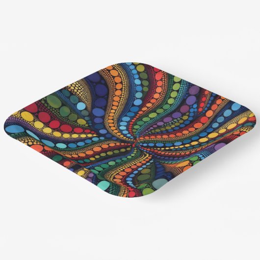 Modern Dot Art Collection Papieren Bordje (Gebogen)