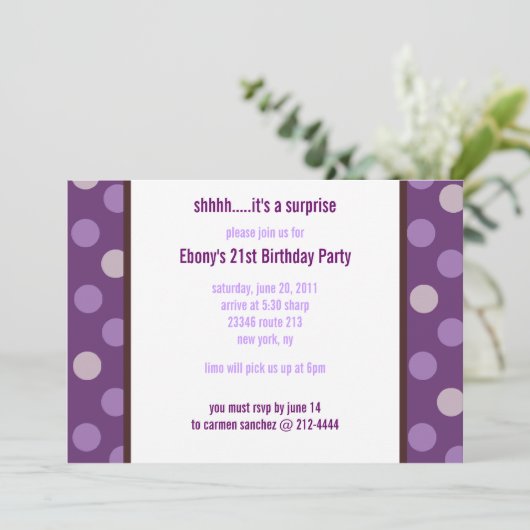 Modern Dot PAARS 5x7 Sjabloon Kaart (Staand voorkant)