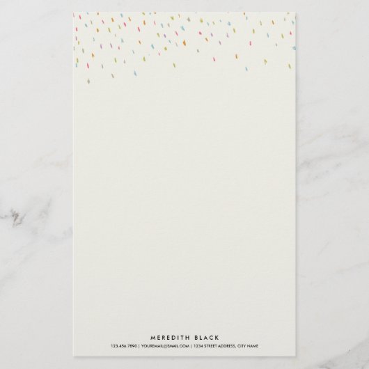 Modern Dot Personalized Stationery Sheets-Rainbow Briefpapier (Voorkant)