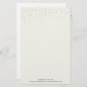 Modern Dot Personalized Stationery Sheets-Rainbow Briefpapier (Voorkant / Achterkant)