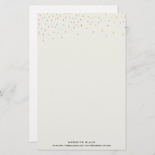 Modern Dot Personalized Stationery Sheets-Rainbow Briefpapier (Voorkant / Achterkant)