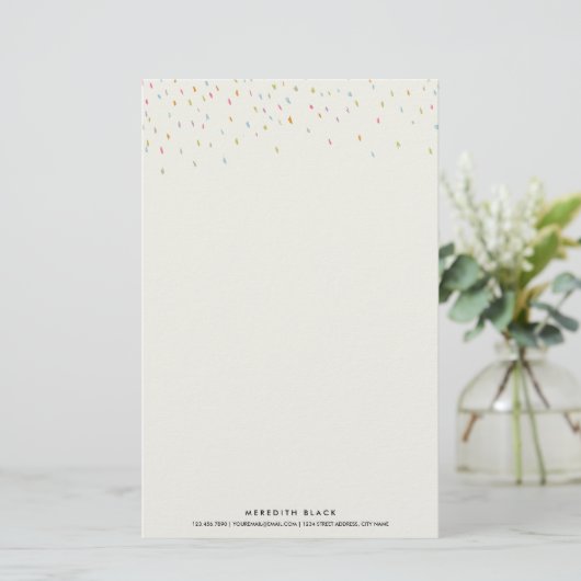 Modern Dot Personalized Stationery Sheets-Rainbow Briefpapier (Staand voorkant)