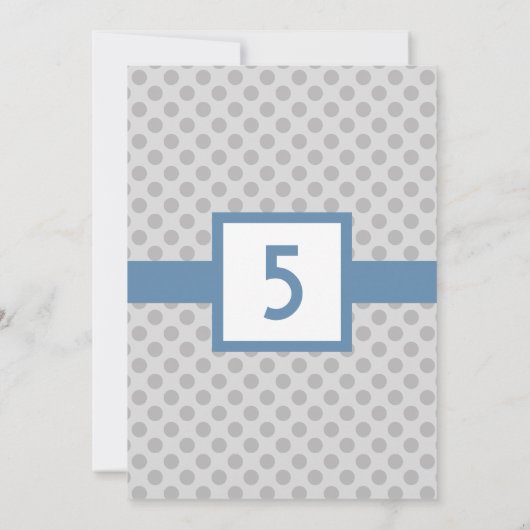 Modern Dot Photo Birthday Invitation (Steel Blue) Kaart (Achterkant)
