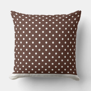 Modern Dot Pillow Brown met witte Stippen CH9 Kussen
