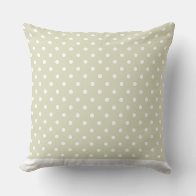 Modern Dot Pillow Tan met witte Stippen CH9 Kussen (Voorkant)