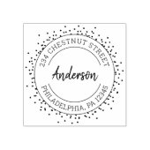 Modern Dot Return-adres Rubberstempel (Afrduk)