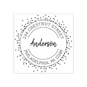 Modern Dot Return-adres Rubberstempel