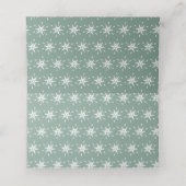 Modern Dot Snowflakes Winter Wedding Soft Green Plaatskaartje (Binnenkant ongevouwen)